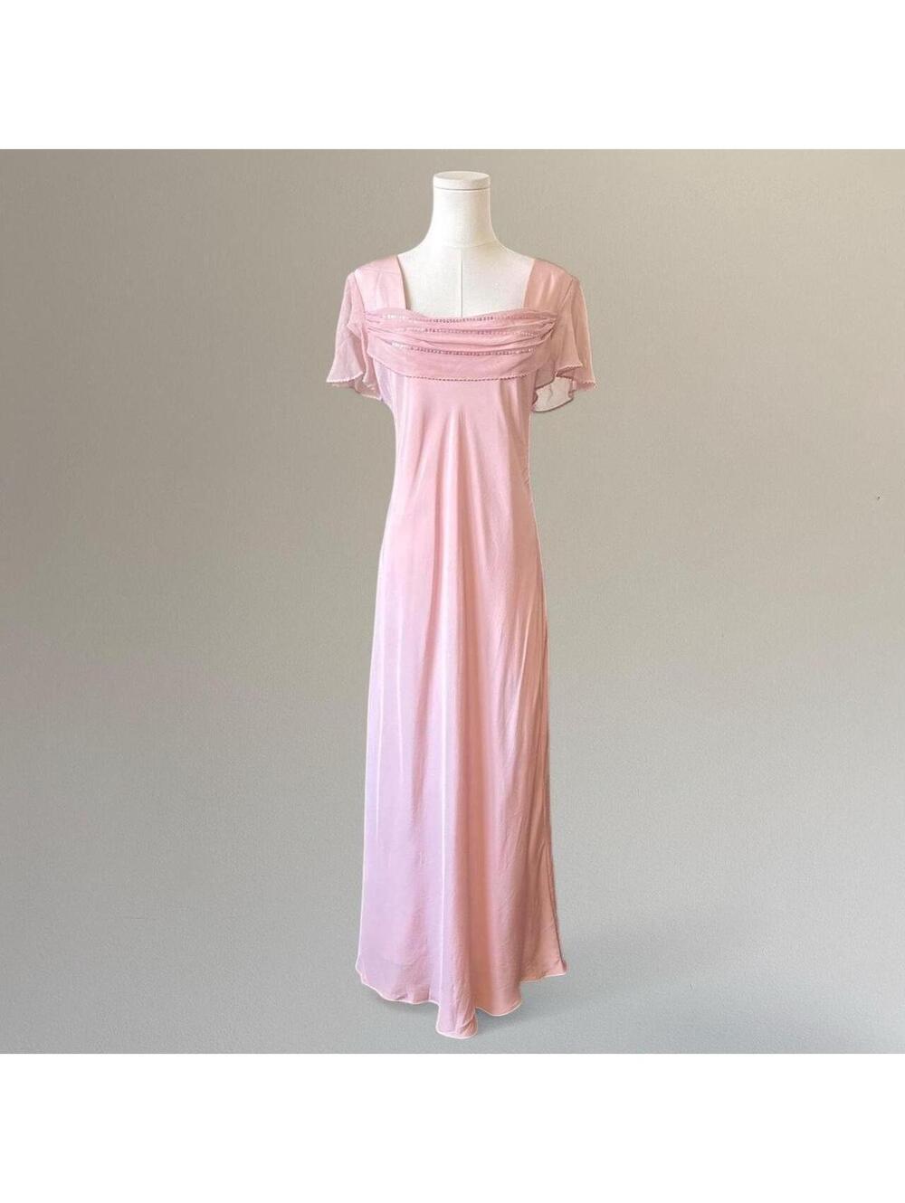90s 100% silk beaded dress.